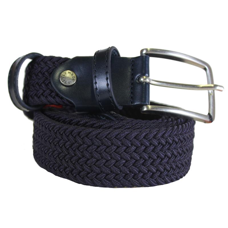 CINTURA UOMO ELASTICO INTRECCIATA MADE IN ITALY ART.ELAST BLU