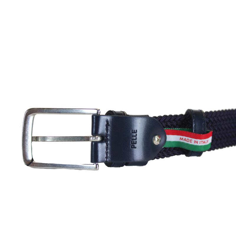 CINTURA UOMO ELASTICO INTRECCIATA MADE IN ITALY ART.ELAST BLU