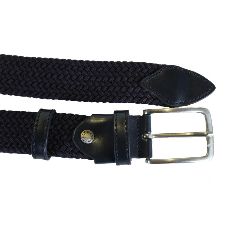 CINTURA UOMO ELASTICO INTRECCIATA MADE IN ITALY ART.ELAST BLU