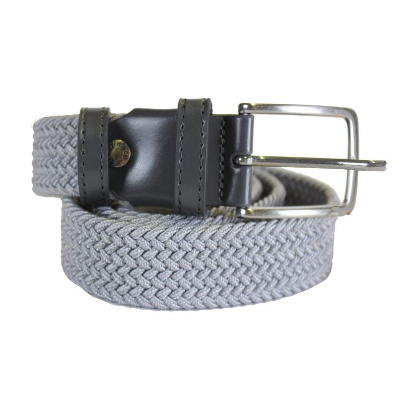 CINTURA UOMO ELASTICO INTRECCIATA MADE IN ITALY ART.ELAST GRIGIO PERLA