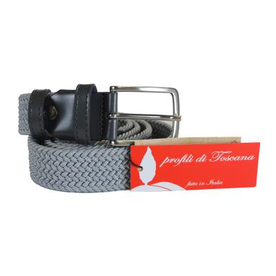 CINTURA UOMO ELASTICO INTRECCIATA MADE IN ITALY ART.ELAST GRIGIO PERLA