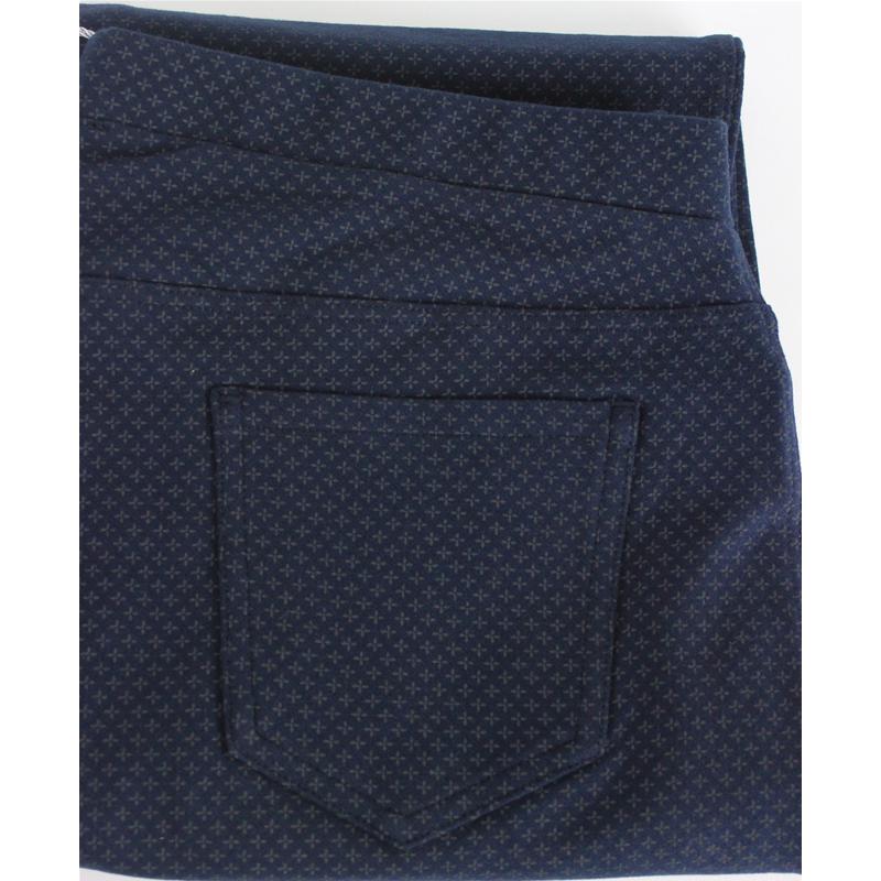 PANTALONE DONNA RAGNO COTONE ELASTICIZZATO FANTASIA BLU 70362Z