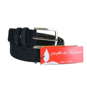 CINTURA UOMO VERA PELLE MADE IN ITALY ART.SCAM BLU