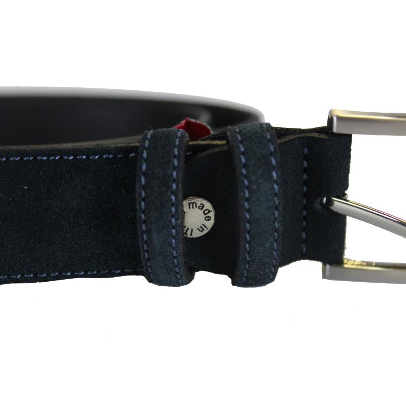 CINTURA UOMO VERA PELLE MADE IN ITALY ART.SCAM BLU
