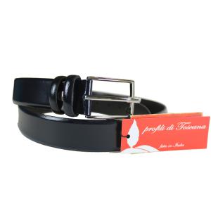 CINTURA UOMO VERA PELLE MADE IN ITALY ART.LISCIA BLU