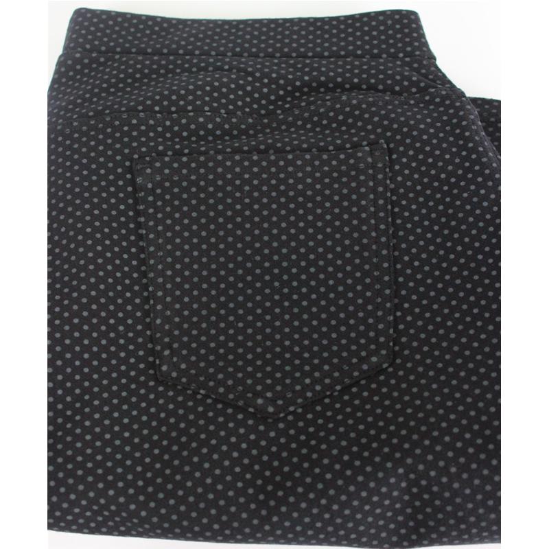 PANTALONE DONNA RAGNO COTONE ELASTICIZZATO FANTASIA NERO 70362Z