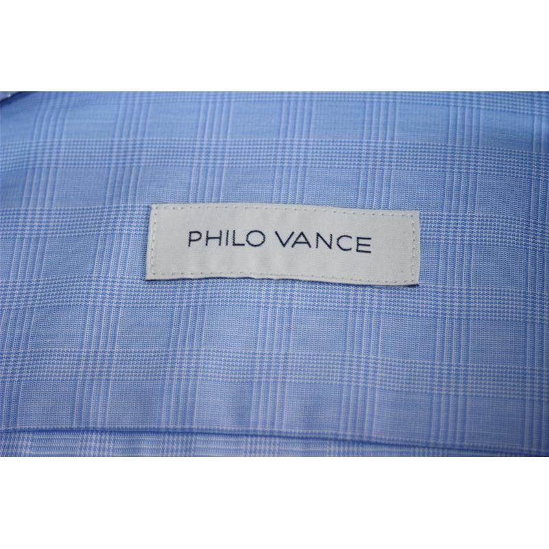 CAMICIA UOMO CALIBRATA 100% COTONE COLLO TG 50-51-52-53-54 PHILO VANCE QUADRI