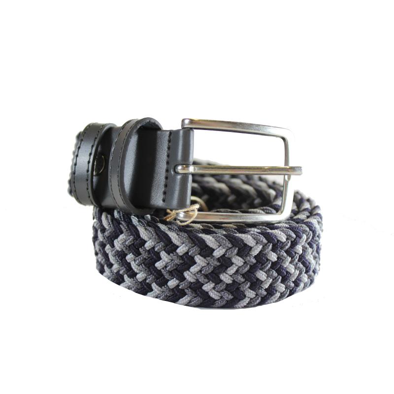 CINTURA UOMO ELASTICO INTRECCIATA MADE IN ITALY ART.ELAST BLU GRIGIO CHIARO GRIGIO SCURO