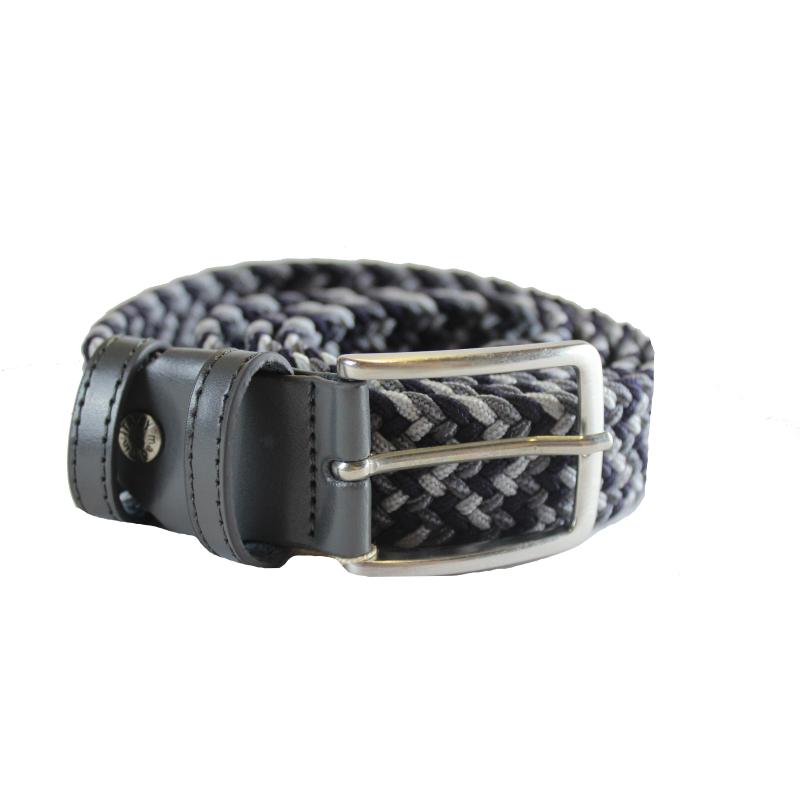 CINTURA UOMO ELASTICO INTRECCIATA MADE IN ITALY ART.ELAST BLU GRIGIO CHIARO GRIGIO SCURO