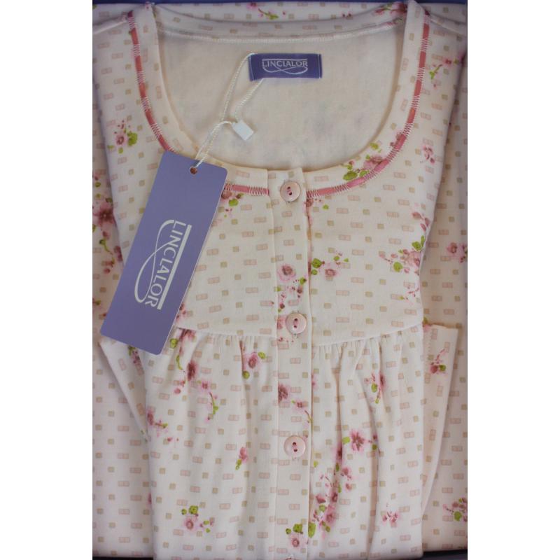 CAMICIA NOTTE LINCLALOR ART.92069/92093 CALDO COTONE 100% COTONE MAGLINA TAGLIE FORTI E MANICA RAGLAN FINO ALLA TG.64