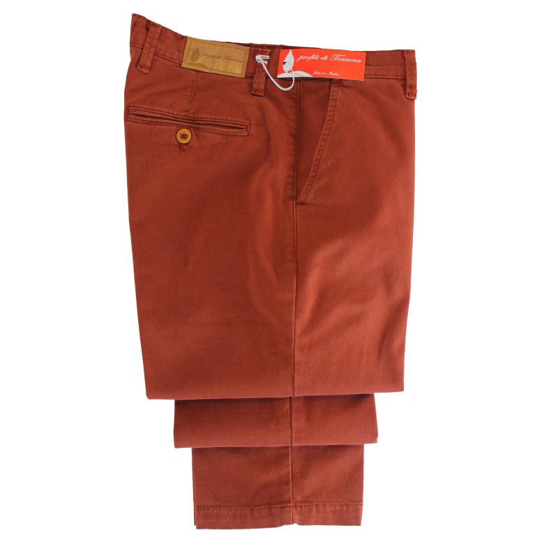 UOMO PANTALONE CHINO MADE IN ITALY VITA REGOLARE GAMBA DRITTA COTONE ELASTICIZZATO 4 STAGIONI ART.FIRENZE