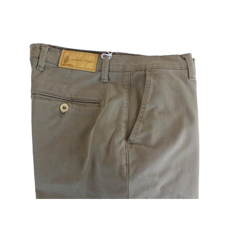 .UOMO PANTALONE CHINO MADE IN ITALY VITA REGOLARE GAMBA DRITTA COTONE ELASTICIZZATO 4 STAGIONI ART.FIRENZE