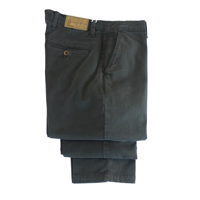 .UOMO PANTALONE CHINO MADE IN ITALY VITA REGOLARE GAMBA DRITTA COTONE ELASTICIZZATO 4 STAGIONI ART.FIRENZE