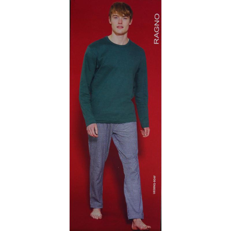 PIGIAMA UOMO RAGNO CALDO COTONE GIROCOLLO PANTALONE QUADRI ART.U838NQ