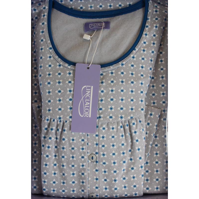 CAMICIA NOTTE LINCLALOR ART.92077 CALDO COTONE 100% COTONE MAGLINA TAGLIE FORTI E MANICA RAGLAN FINO ALLA TG.60