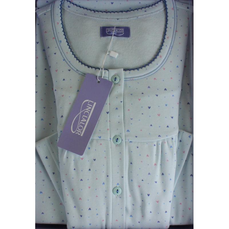 CAMICIA NOTTE LINCLALOR ART.92065 CALDO COTONE 100% COTONE MAGLINA TAGLIE FORTI E MANICA RAGLAN FINO ALLA TG.60